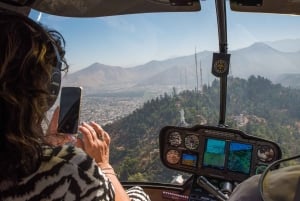 Visite privée en hélicoptère au-dessus de Santiago avec transport à l'hôtel
