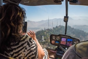Visite privée en hélicoptère au-dessus de Santiago avec transport à l'hôtel
