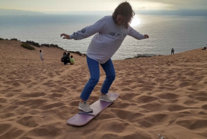 Sandboarding and sunset in Concon Sand dunes