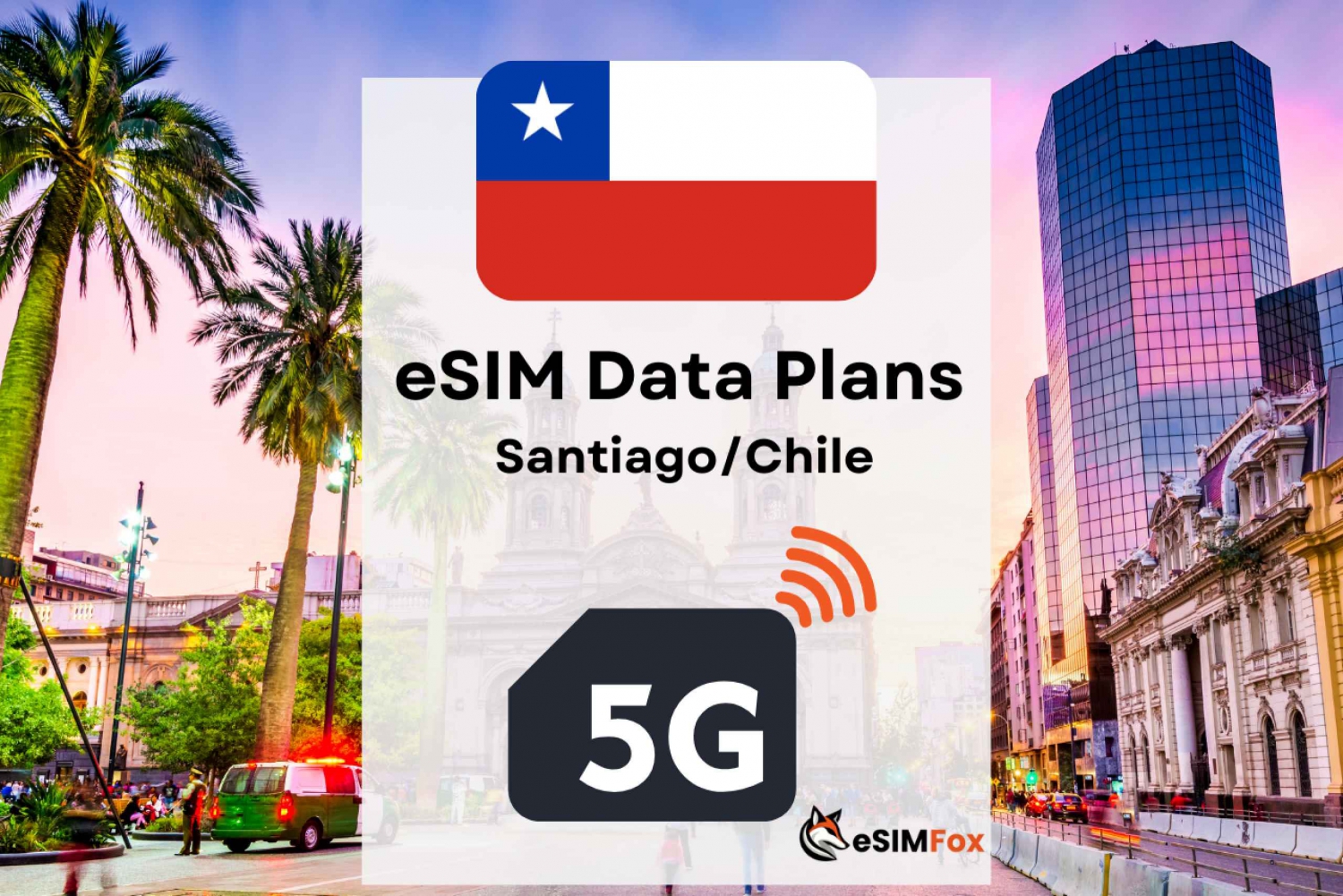 Santiago: eSIM Internet Data Plan voor Chili hoge snelheid