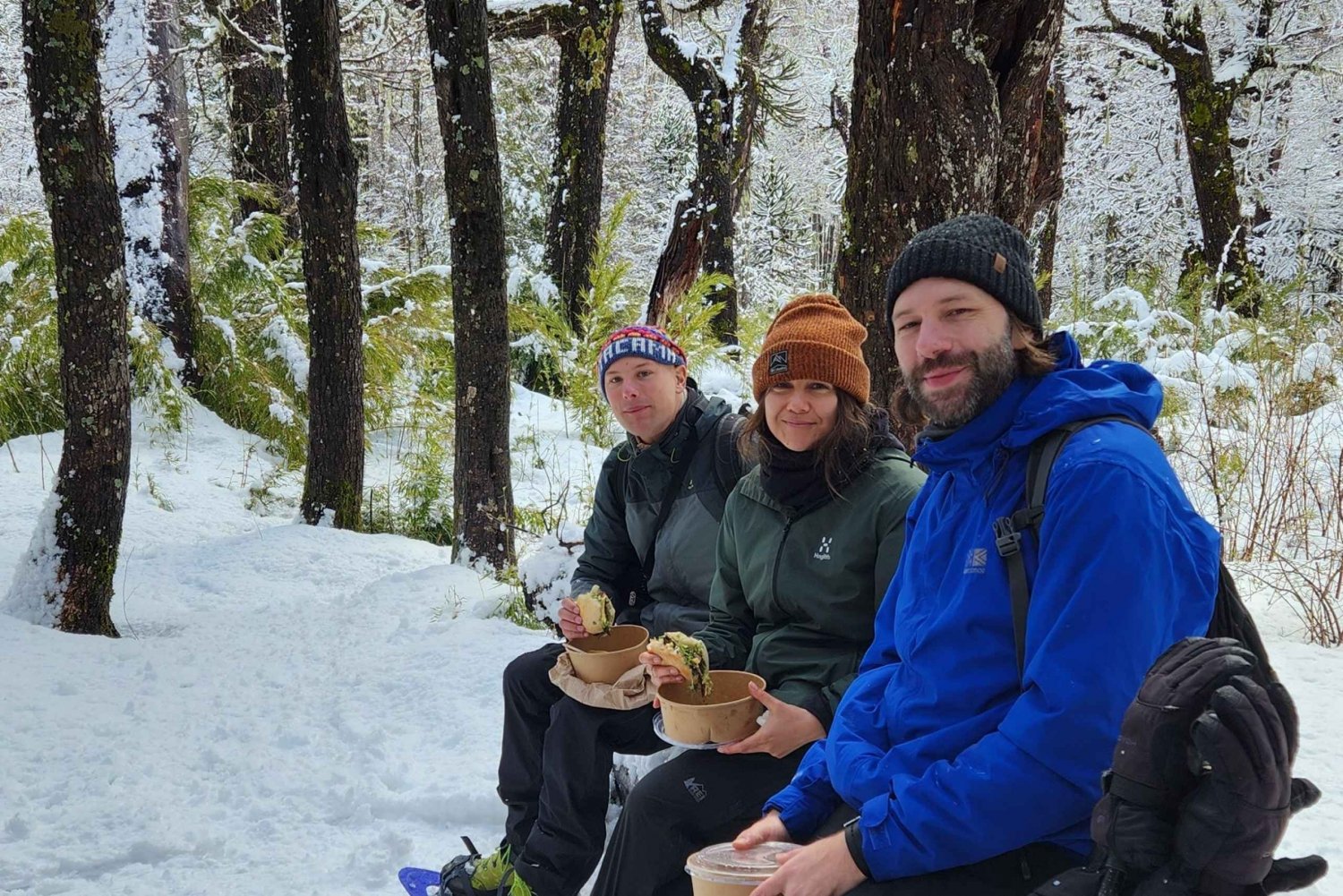 Snowshoeing at the base of Villarrica Volcano & Waterfall