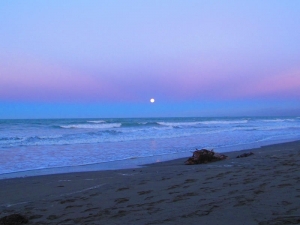 Moon over New Brighton Beach