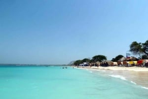 Beach day at Baru island white beach with lunch and refreshing beverage