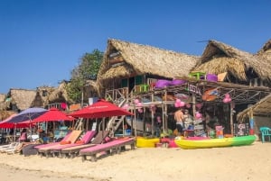 Beach day at Baru island white beach with lunch and refreshing beverage