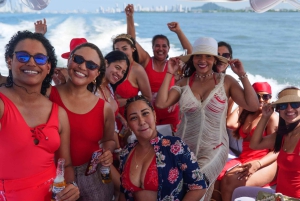Cartagena: Feestboot voor volwassenen naar Bora Bora/Cholon