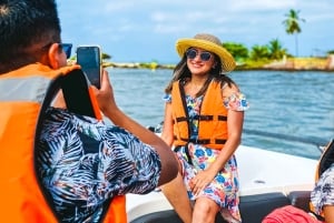 Cartagena: een hele dag sportboottocht naar 5 Rosario-eilanden