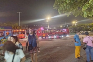 Cartagena: Party on a typical bus crossing the city