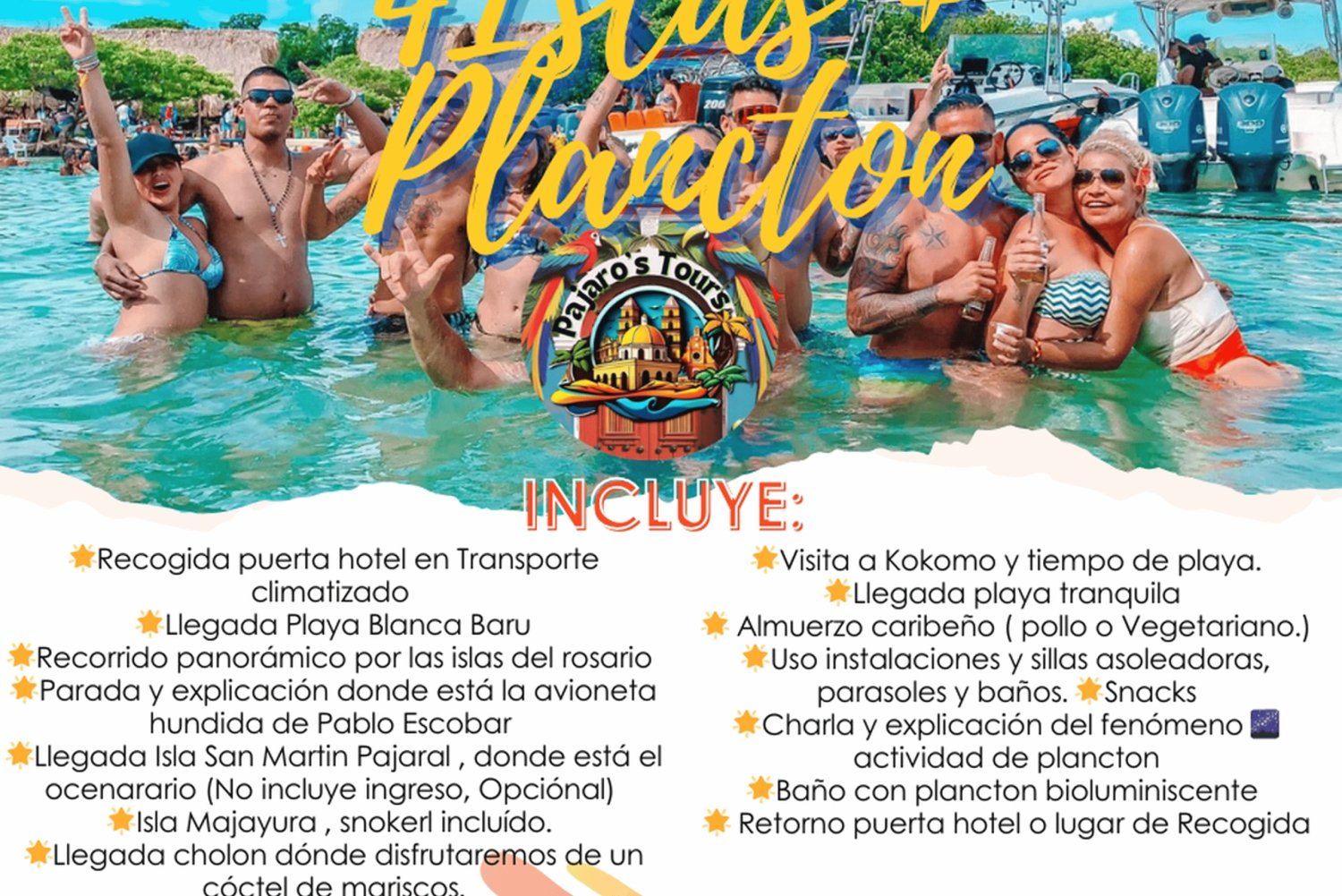 Cartagena: Rosario-eilanden-tour met bioluminescent plankton