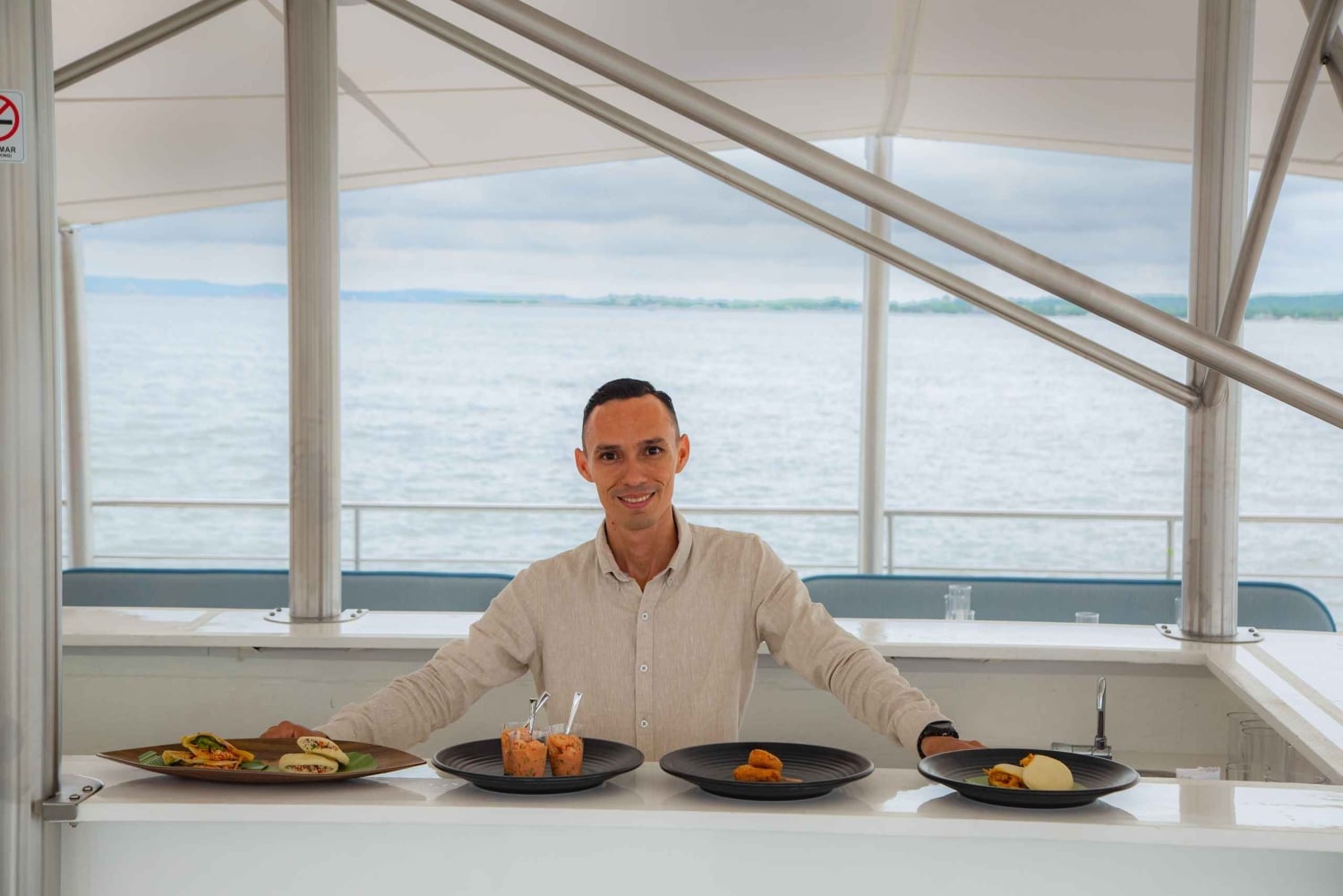 Cartagena: Sunset over Cartagena Bay aboard a brand-new catamaran