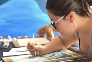 Cartagena: Auringonlaskun vesiväri-työpaja chicharrónin ja oluen kera