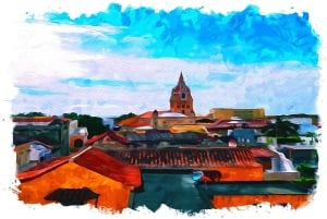 Cartagena: Auringonlaskun vesiväri-työpaja chicharrónin ja oluen kera