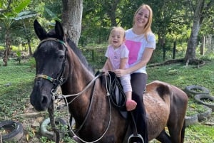 Randonnée pittoresque à cheval dans une réserve de montagne tropicale