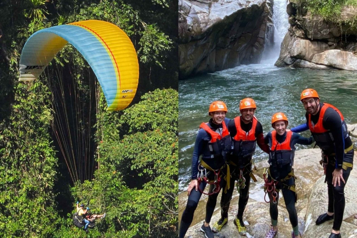 From Guatape: PARAGLIDING and Cristalline CANYONING