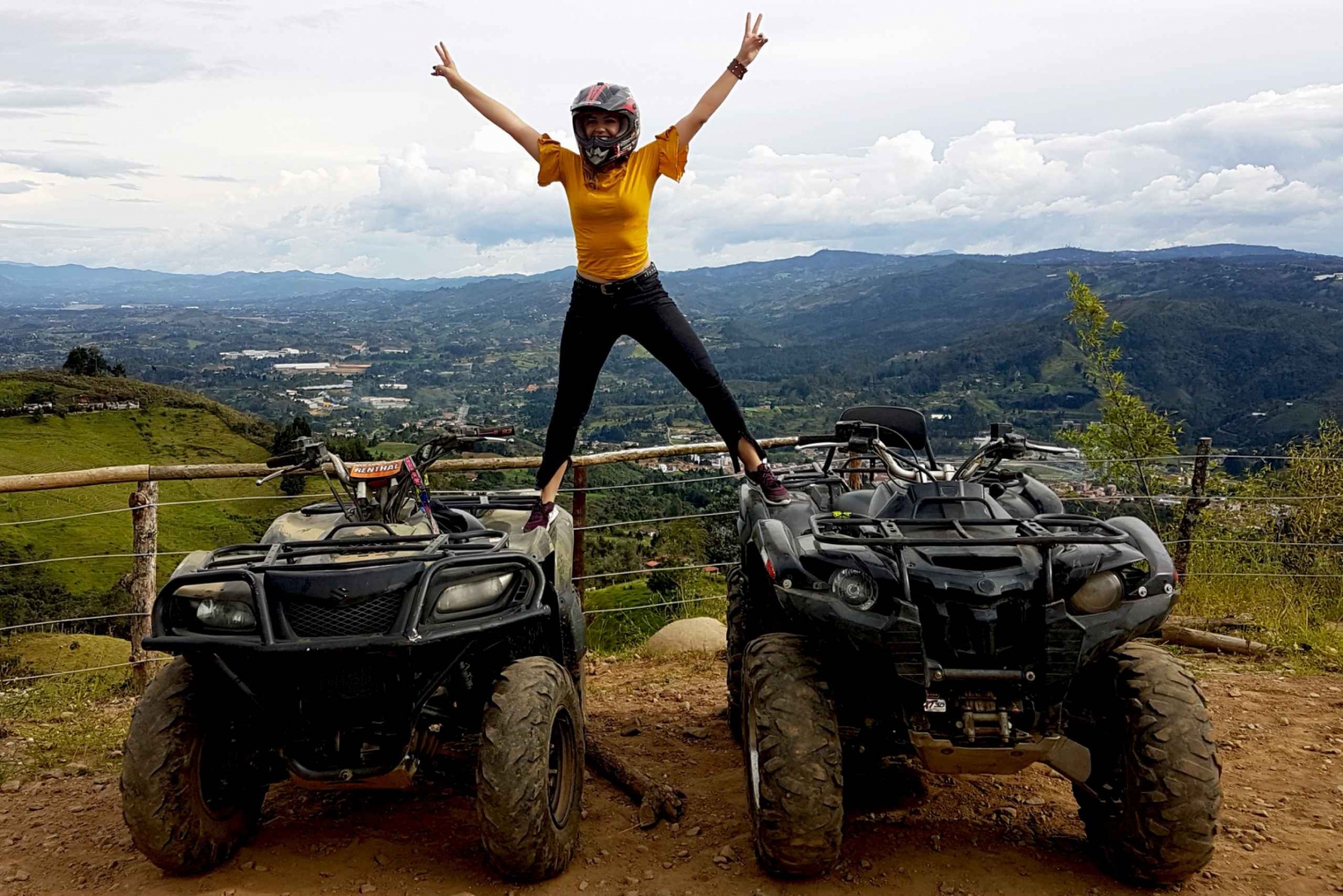 From Medellín: ATV and Waterfall Paragliding Tour