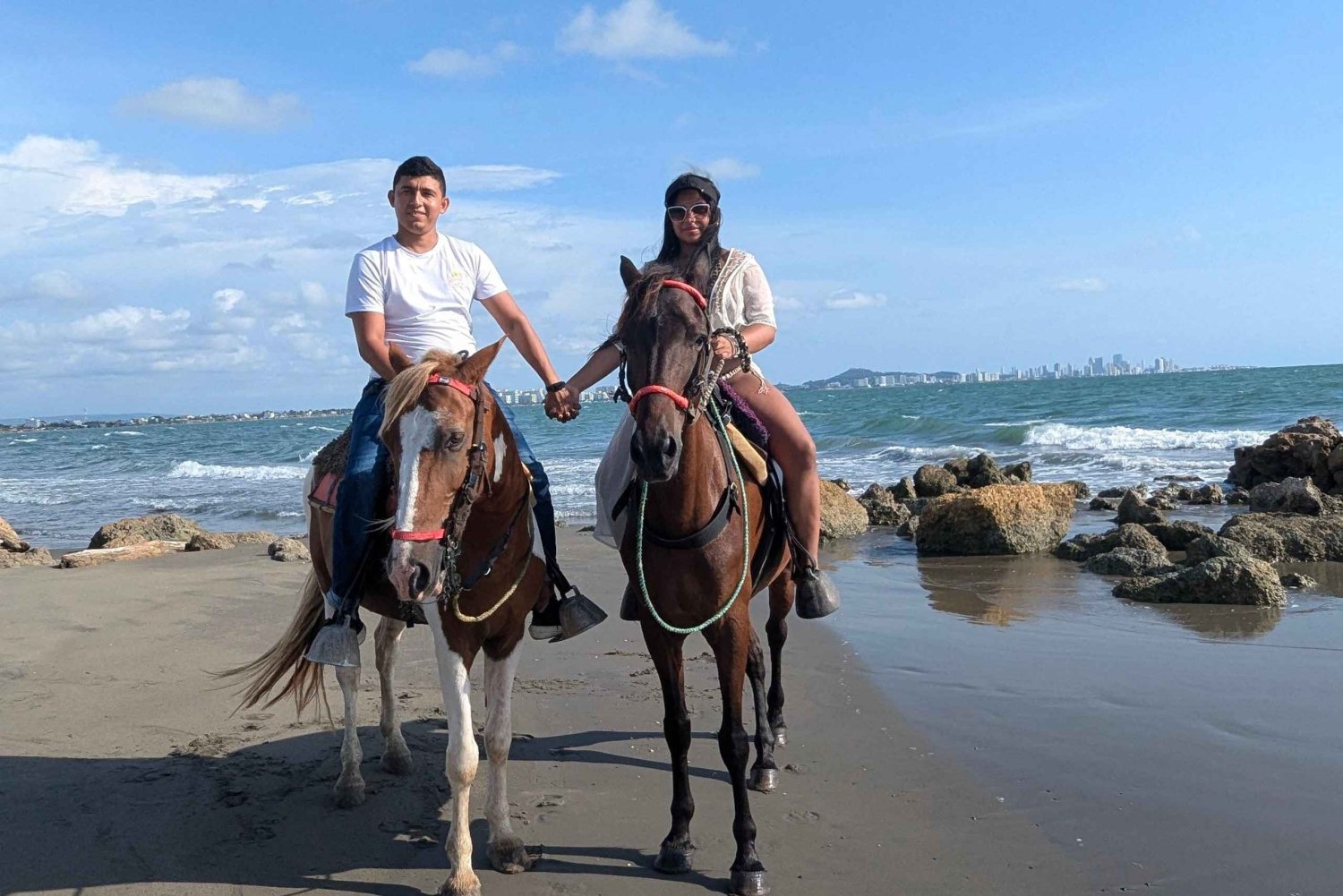 Horseback riding in Cartagena on the shores of the Caribbean Sea
