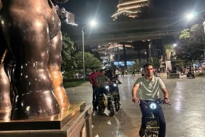 Medellin : visite privée nocturne en vélo électrique + dîner gastronomique