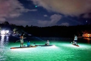 Excursion nocturne de surf à la rame avec lumière LED dans la mer de San Andrés