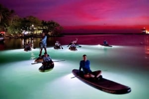 Excursion nocturne de surf à la rame avec lumière LED dans la mer de San Andrés