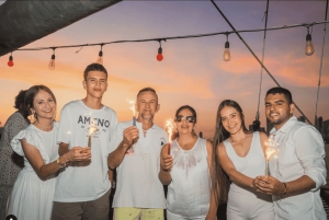 Coucher de soleil sur la baie de Cartagena sur Phantom Boat