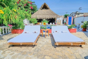 Tierra bomba:Daytour in a beachclub with pool in Punta arena