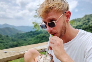 Tag på tur på oprindelige stier, kaffe ☕️, kakao, vandfald – Minca