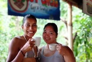 Tag på tur på oprindelige stier, kaffe ☕️, kakao, vandfald – Minca