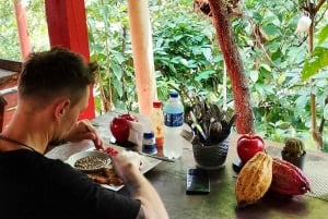 Tag på tur på oprindelige stier, kaffe ☕️, kakao, vandfald – Minca