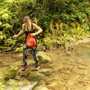 Passing the River on the Hike in Skadar Lake