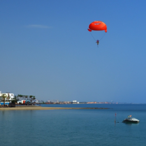 Parasailing over the Mediterranean
