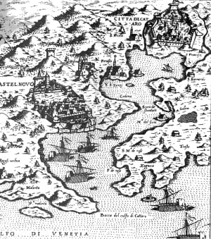 Old Map of Boka Bay, wikimedia