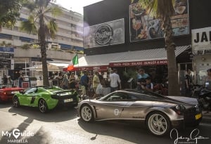 Pagani Huayra and McLaren 650S at  Daytona in Puerto Banus