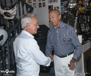 Motoring Giants Horacio Pagani and jo Ramirez meet ay Daytona in Puerto Banus