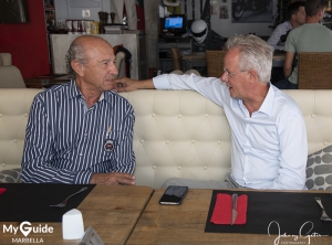 Motoring Giants Horacio Pagani and jo Ramirez meet ay Daytona in Puerto Banus