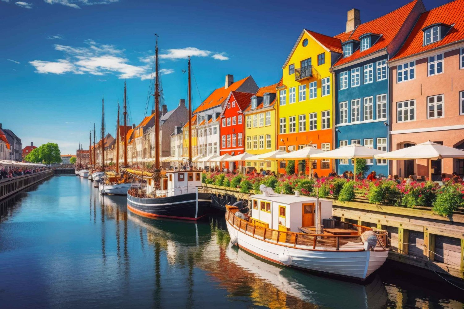 Visita familiar al casco antiguo de Copenhague, Nyhavn con crucero en barco