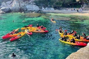 Vanuit Barcelona: Costa Brava kajak- en snorkeltocht met picknick