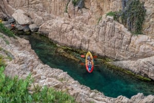 Depuis Barcelone : Excursion en kayak et plongée en apnée sur la Costa Brava avec pique-nique