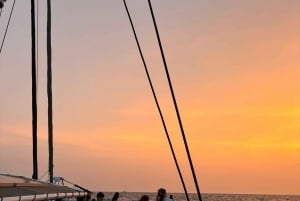 Lloret de Mar: Catamaran cruise bij zonsondergang met DJ en drankjes