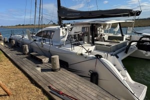 Roses: Day on a private luxury catamaran on the Costa Brava