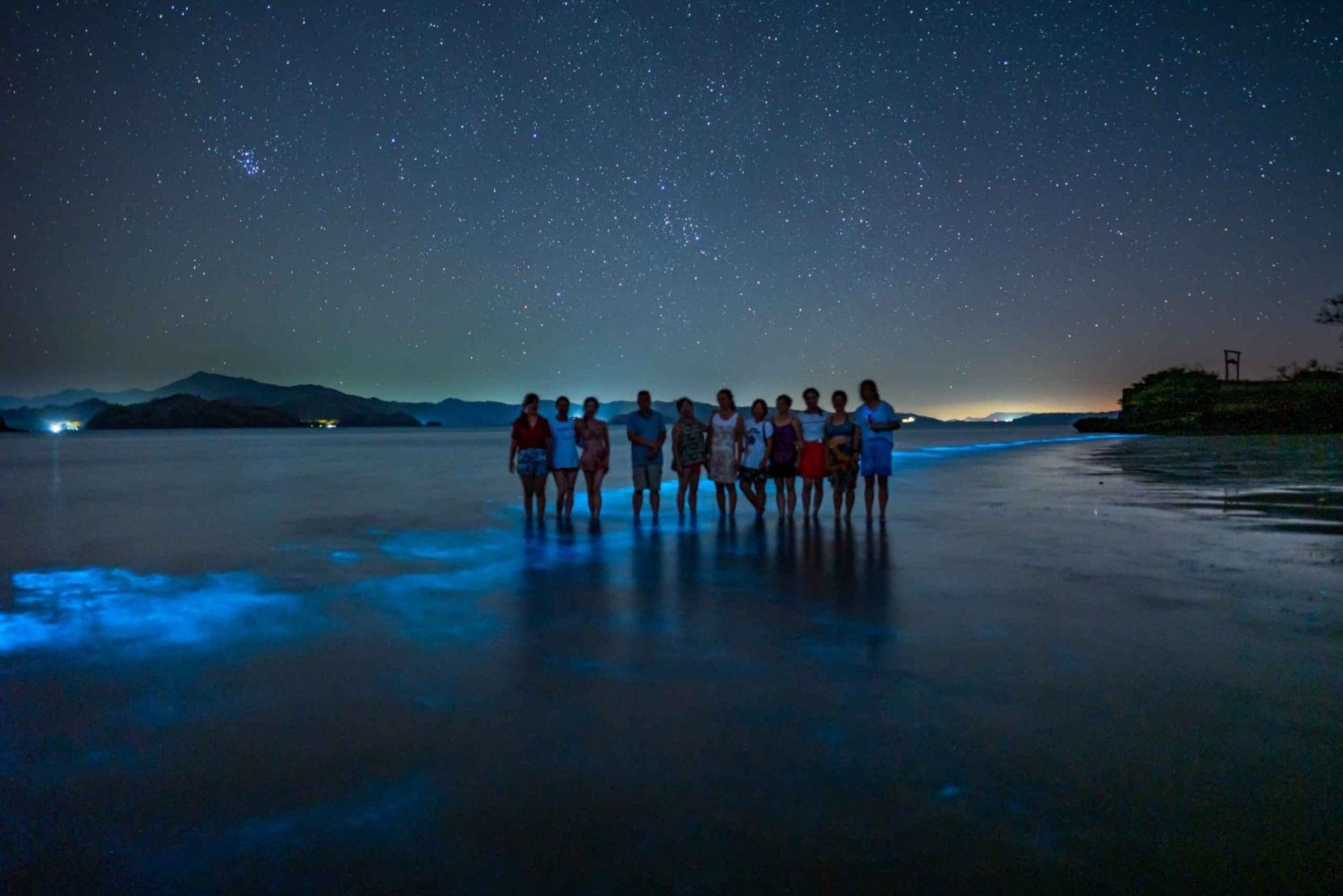 Bioluminescens-tur; hurtigbåt, camping (fra San José)