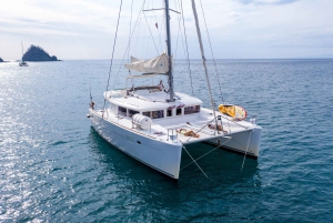 Guanacaste: Seilcruise med katamaran og snorkling i solnedgangen