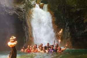 La Leona waterfall adventure river hike, in Guanacaste.