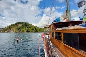 Quepos: Boottocht met houten zeilboten, watersport en eten