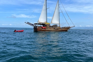 Quepos: Boottocht met houten zeilboten, watersport en eten