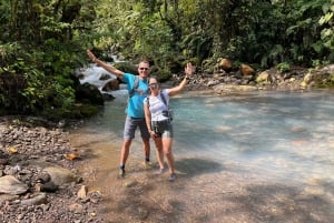 Walking tour and blue waterfalls