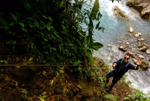 Walking tour and blue waterfalls