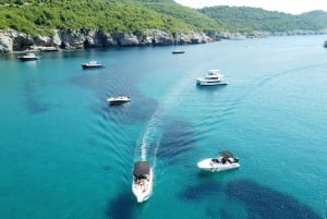 Blå grotte – grønne grotter – Lopud sandstrand – tur med drikke