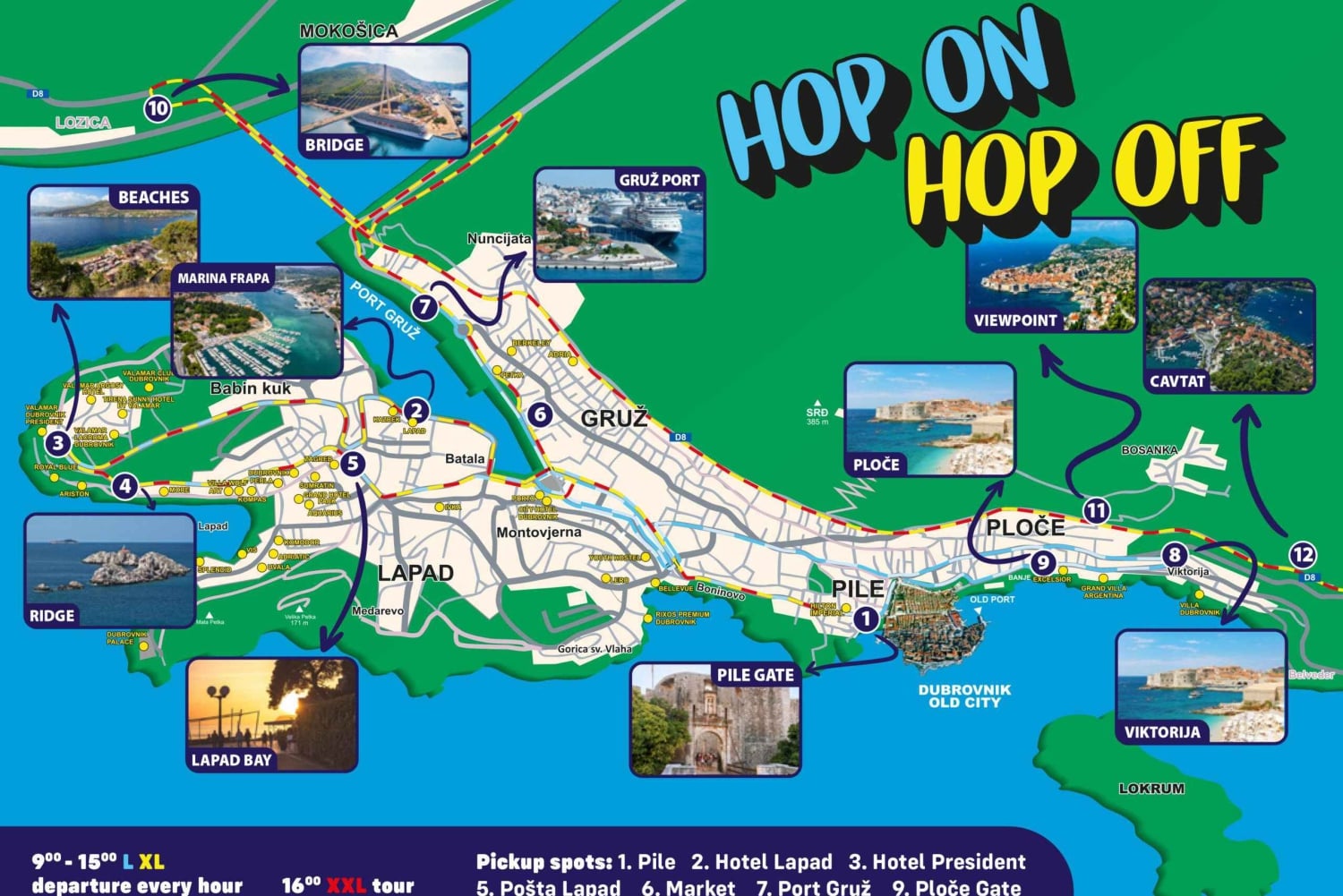 Dubrovnik: City Hop On Hop Off Bus with 3 Tour Options