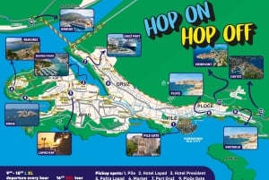 Dubrovnik: Stadt Hop On Hop Off Bus mit 3 Touroptionen