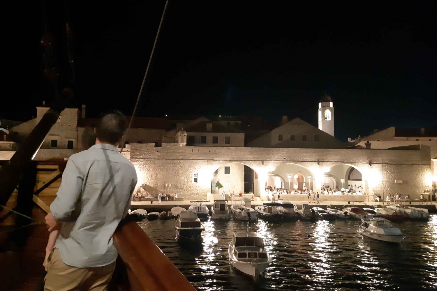 Dubrovnik: Old Town Night Cruise on 16th-Century Karaka boat