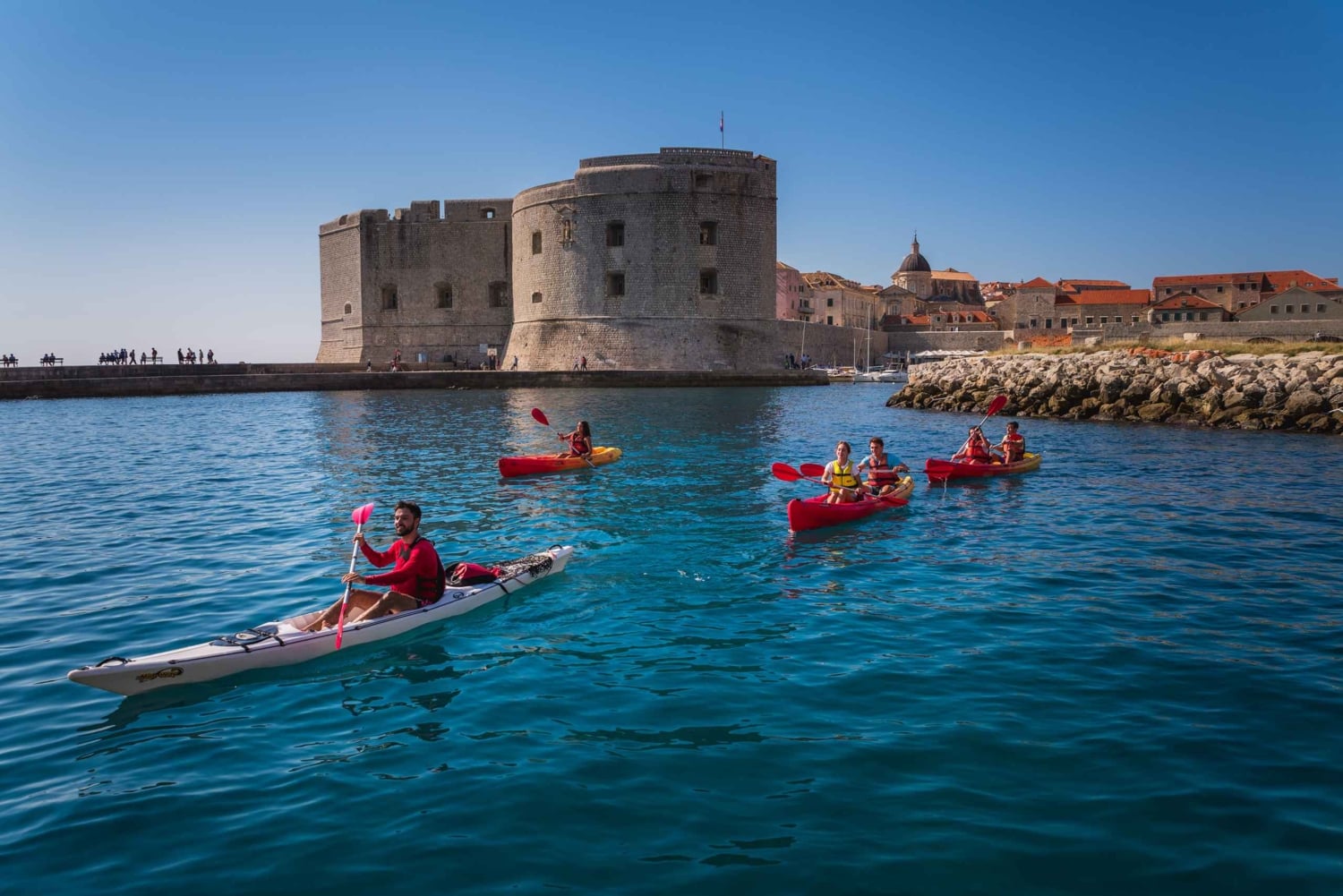 Dubrovnik: Excursiones guiadas de kayak de mar y snorkel de un día o al atardecer